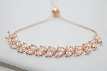 Cubic Zirconia Leaves Crystal, Diamond Bracelet, Bridal Jewelry Bridal Bracelet Swarovski Bridal Bracelet Statement Bracelet Cz